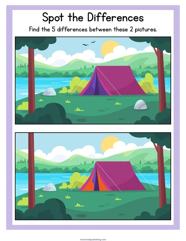 Spot the Differences 24 — free printable spot the differences activity sheet for ages 3-6