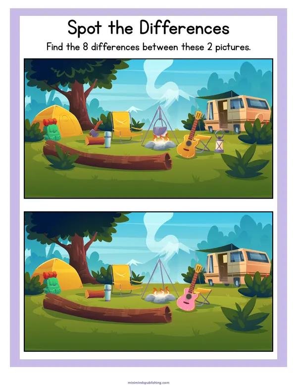 Spot the Differences 25 — free printable spot the differences activity sheet for ages 3-6