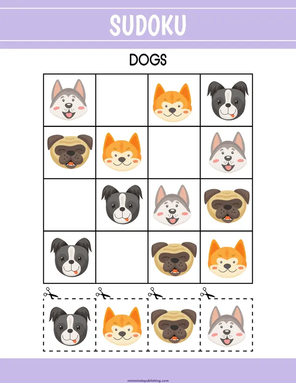 Sudoku 10 — free printable sudoku activity sheet for ages 3-6