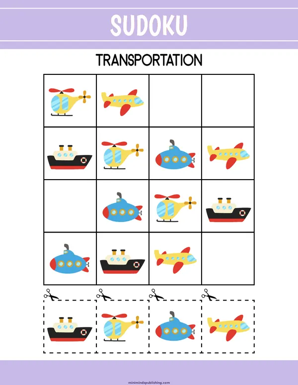Sudoku 12 — free printable sudoku activity sheet for ages 3-6