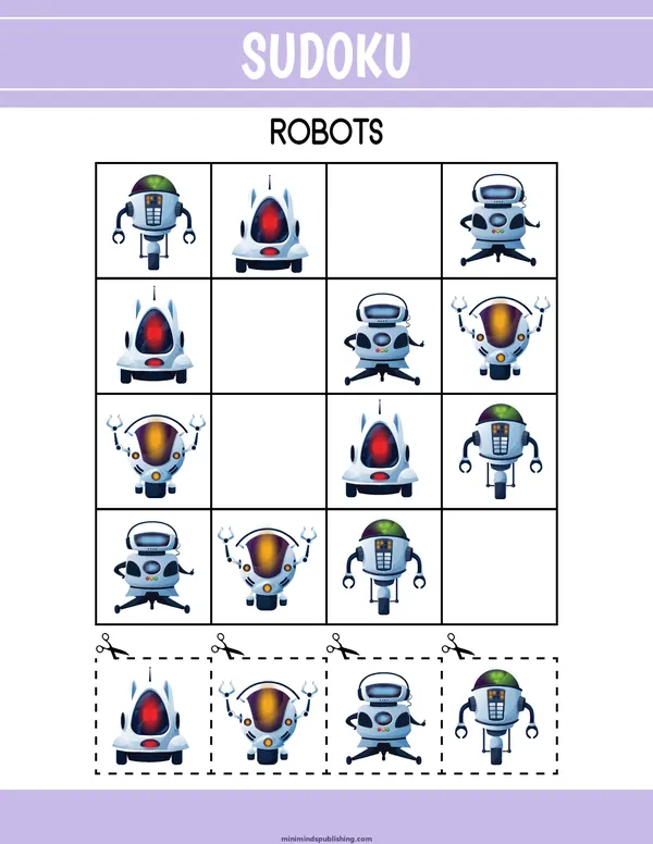 Sudoku 17 — free printable sudoku activity sheet for ages 3-6