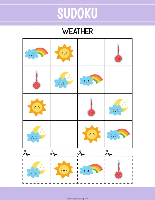 Sudoku 21 — free printable sudoku activity sheet for ages 3-6