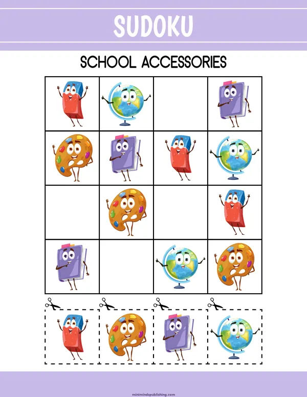 Sudoku 22 — free printable sudoku activity sheet for ages 3-6