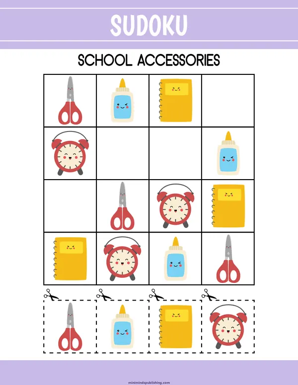 Sudoku 23 — free printable sudoku activity sheet for ages 3-6