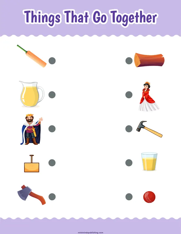 Things That Go Together 11 — free printable things that go together activity sheet for ages 3-6