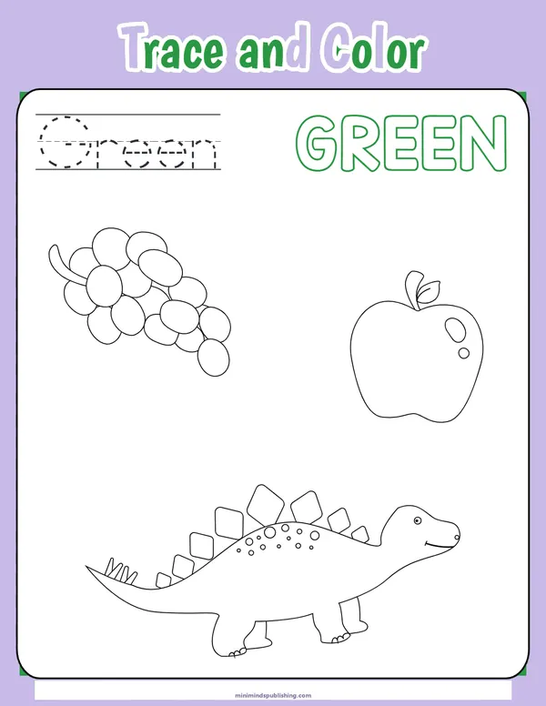 Trace and Color 4 — free printable trace and color activity sheet for ages 4-7