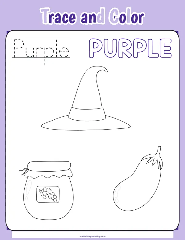 Trace and Color 6 — free printable trace and color activity sheet for ages 4-7
