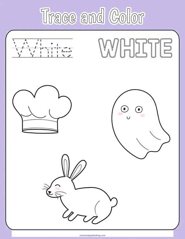 Trace and Color 10 — free printable trace and color activity sheet for ages 4-7