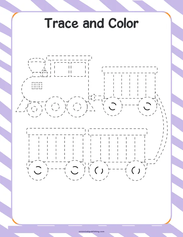 Train Scissor Activities 4 — free printable train scissor activities activity sheet for ages 5-6