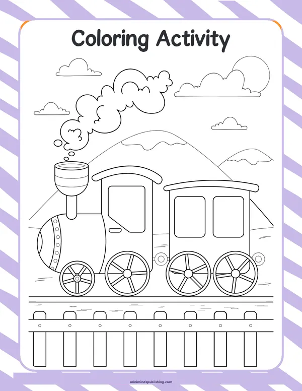 Train Scissor Activities 5 — free printable train scissor activities activity sheet for ages 5-6