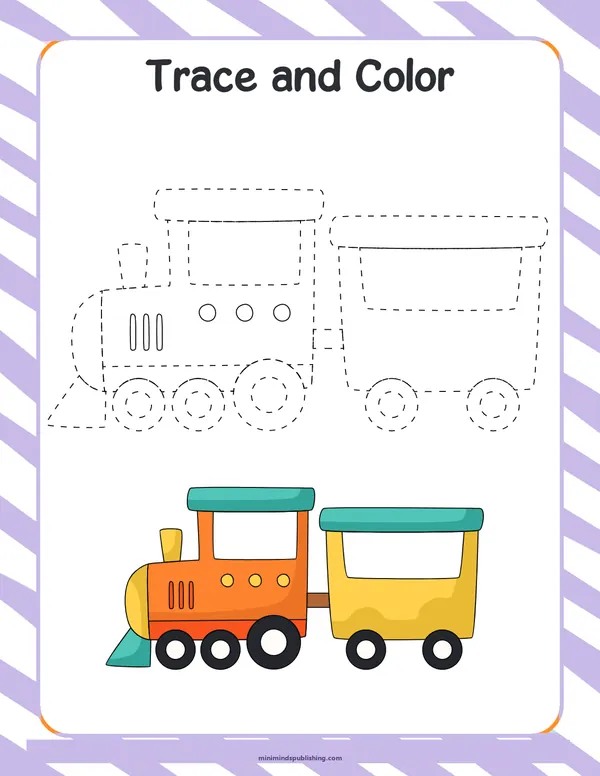 Train Scissor Activities 15 — free printable train scissor activities activity sheet for ages 5-6