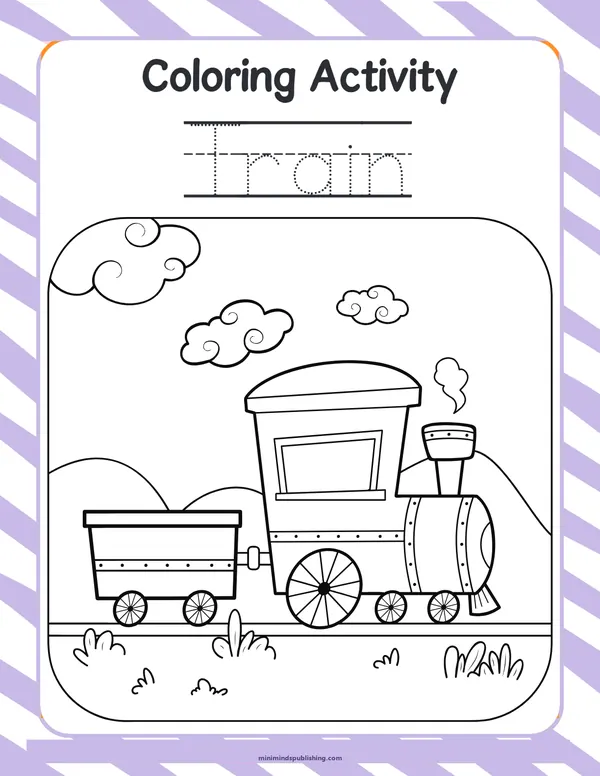 Train Scissor Activities 21 — free printable train scissor activities activity sheet for ages 5-6