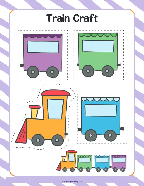 Train Scissor Activities 24 — free printable train scissor activities activity sheet for ages 5-6