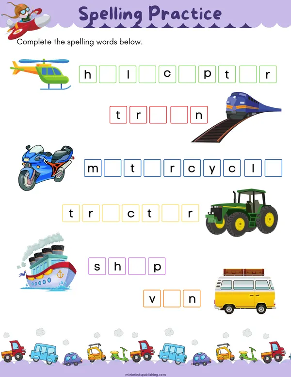 Transportation Activities 17 — free printable transportation activities activity sheet for ages 3-6