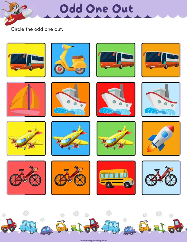 Transportation Activities 21 — free printable transportation activities activity sheet for ages 3-6