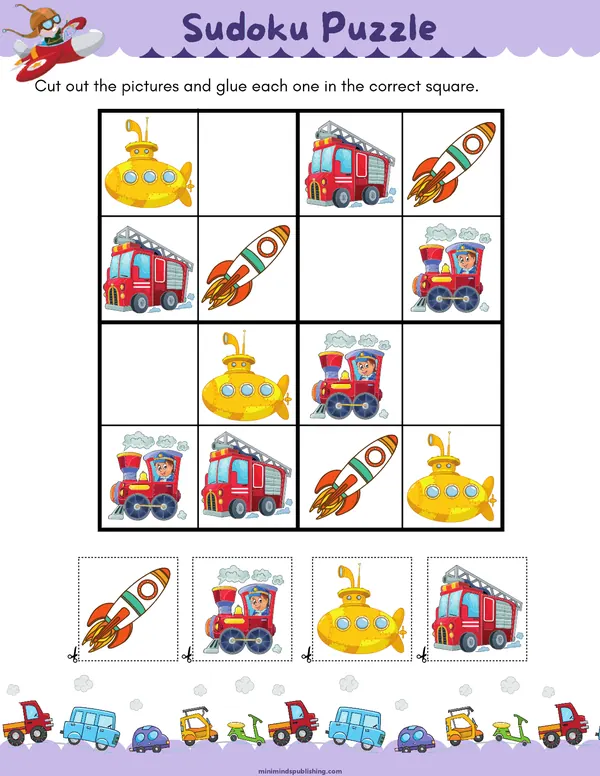 Transportation Activities 22 — free printable transportation activities activity sheet for ages 3-6