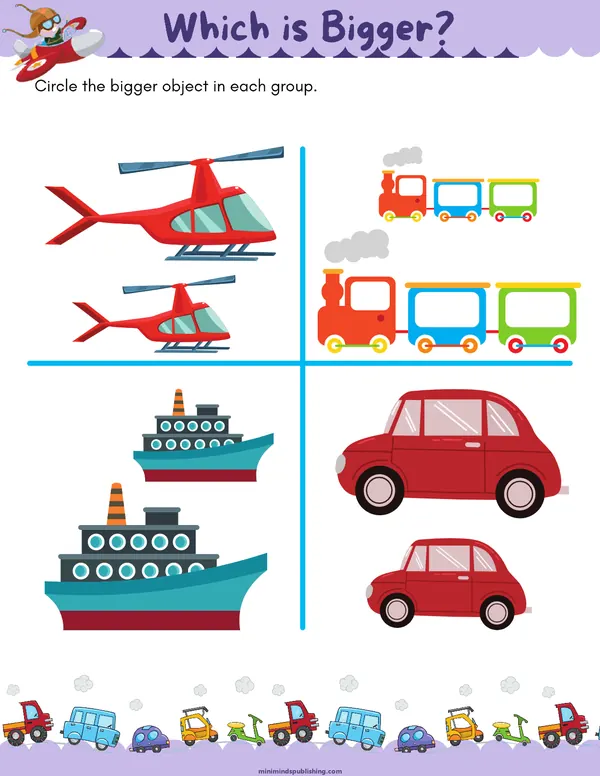 Transportation Activities 28 — free printable transportation activities activity sheet for ages 3-6