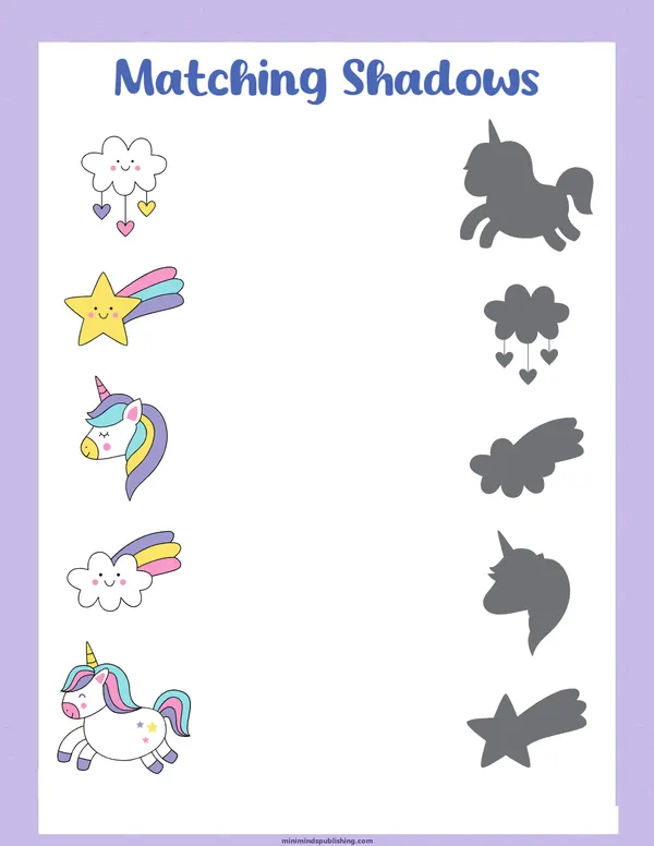 Unicorn Activities 2 — free printable unicorn activities activity sheet for ages 3-6