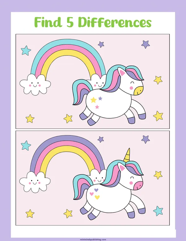 Unicorn Activities 3 — free printable unicorn activities activity sheet for ages 3-6