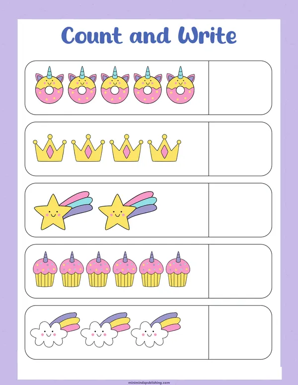 Unicorn Activities 17 — free printable unicorn activities activity sheet for ages 3-6