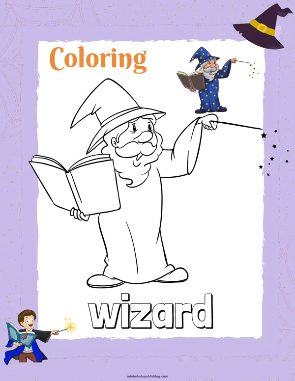 Witches and Wizards 4 — free printable witches and wizards activity sheet for ages 4-7