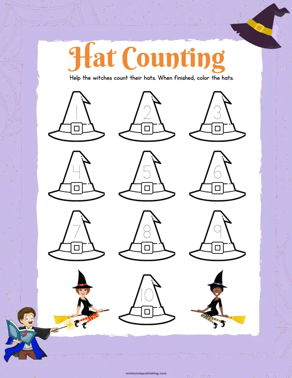 Witches and Wizards 6 — free printable witches and wizards activity sheet for ages 4-7