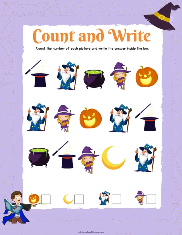 Witches and Wizards 7 — free printable witches and wizards activity sheet for ages 4-7