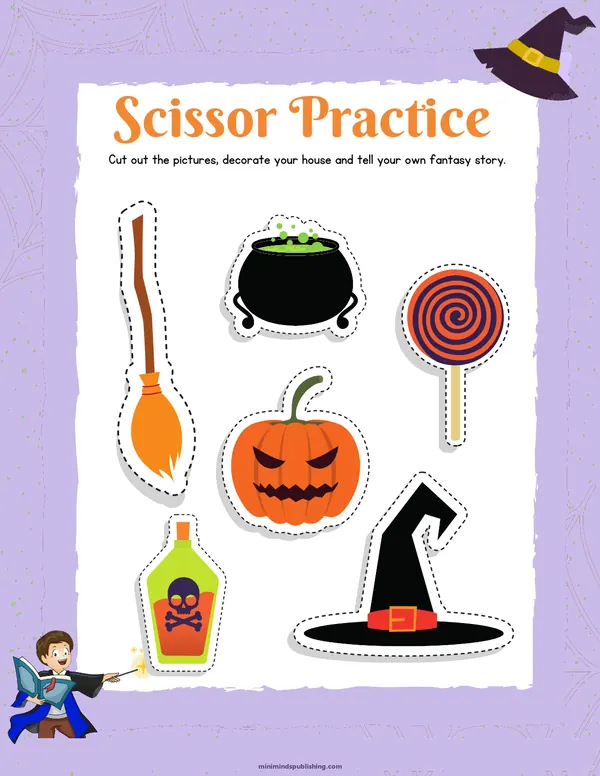 Witches and Wizards 9 — free printable witches and wizards activity sheet for ages 4-7
