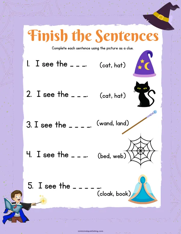 Witches and Wizards 16 — free printable witches and wizards activity sheet for ages 4-7