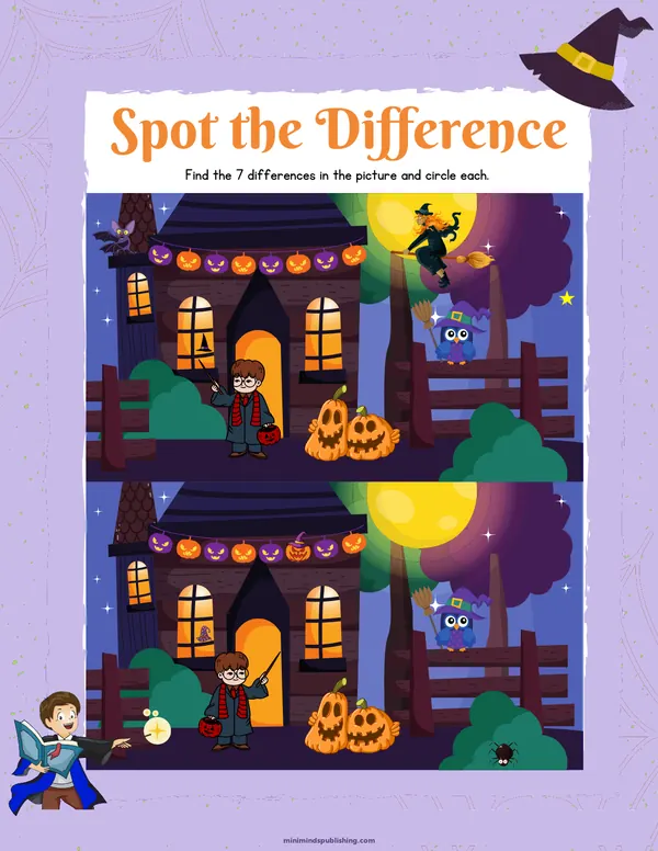 Witches and Wizards 23 — free printable witches and wizards activity sheet for ages 4-7
