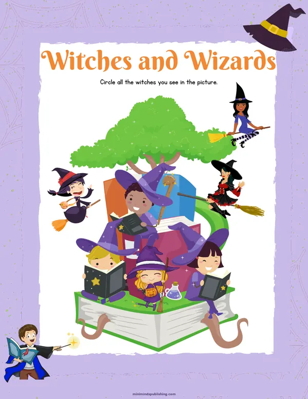 Witches and Wizards 24 — free printable witches and wizards activity sheet for ages 4-7