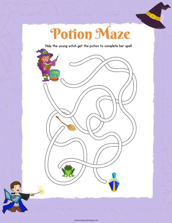 Witches and Wizards 25 — free printable witches and wizards activity sheet for ages 4-7