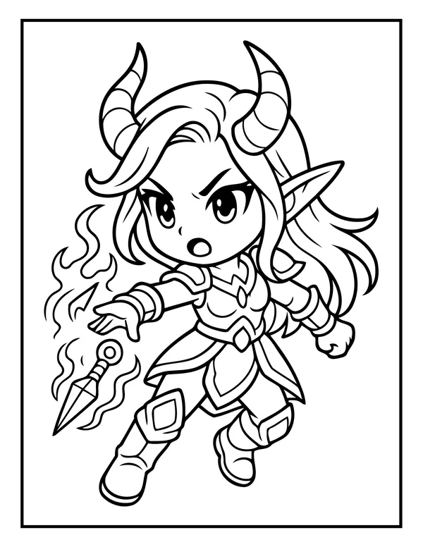 K-Pop Chibi 7 — free printable k-pop chibi coloring page