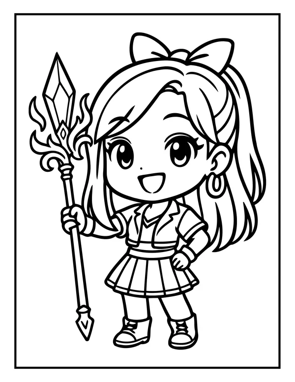 K-Pop Chibi 8 — free printable k-pop chibi coloring page
