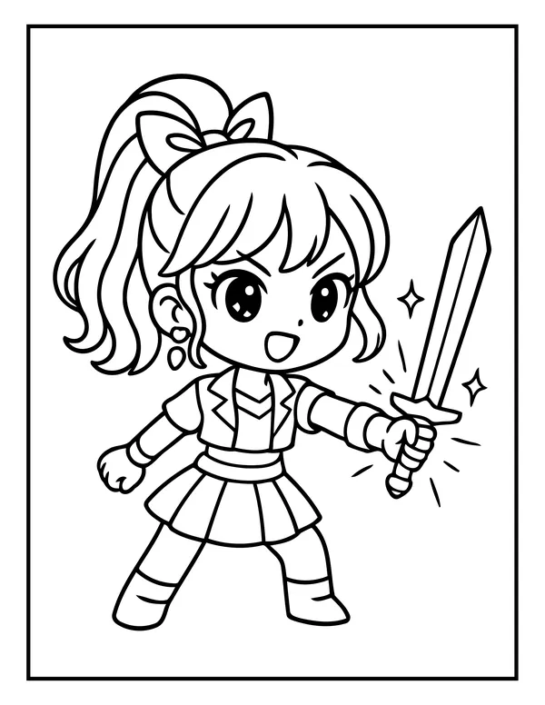 K-Pop Chibi 9 — free printable k-pop chibi coloring page