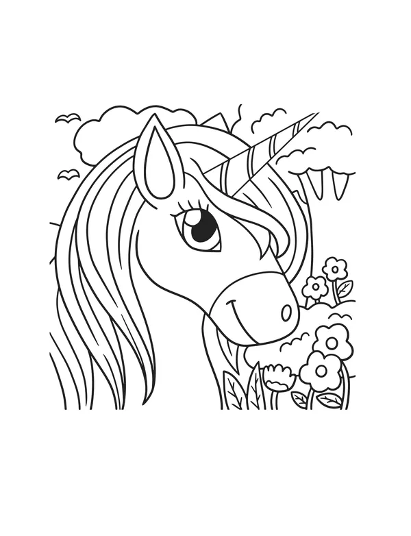 Unicorn and Dino 11 — free printable unicorns & dinosaurs coloring page