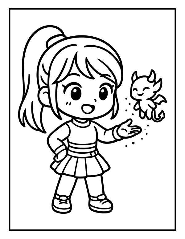 K-Pop Chibi 10 — free printable k-pop chibi coloring page