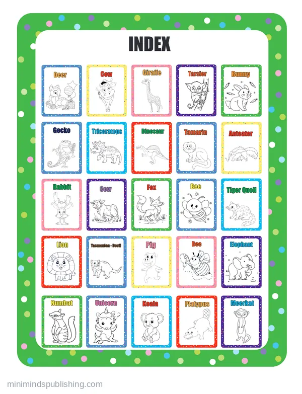 100 Animals to Color 4 — free printable animals coloring page