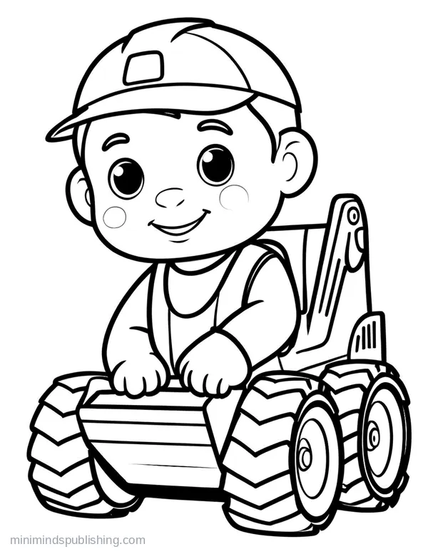Construction Vehicle Coloring Page 4 — free printable construction vehicles coloring page