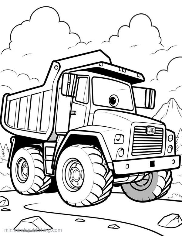 Construction Vehicle Coloring Page 6 — free printable construction vehicles coloring page
