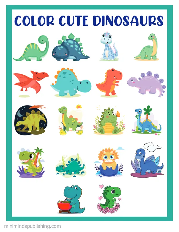 Cute Dinosaurs coloring page