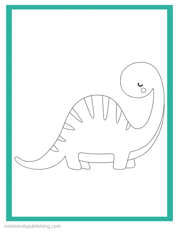 Cute Dinos 2 — free printable cute dinosaurs coloring page