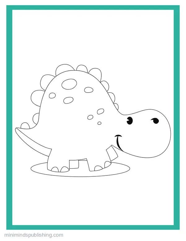 Cute Dinos 7 — free printable cute dinosaurs coloring page