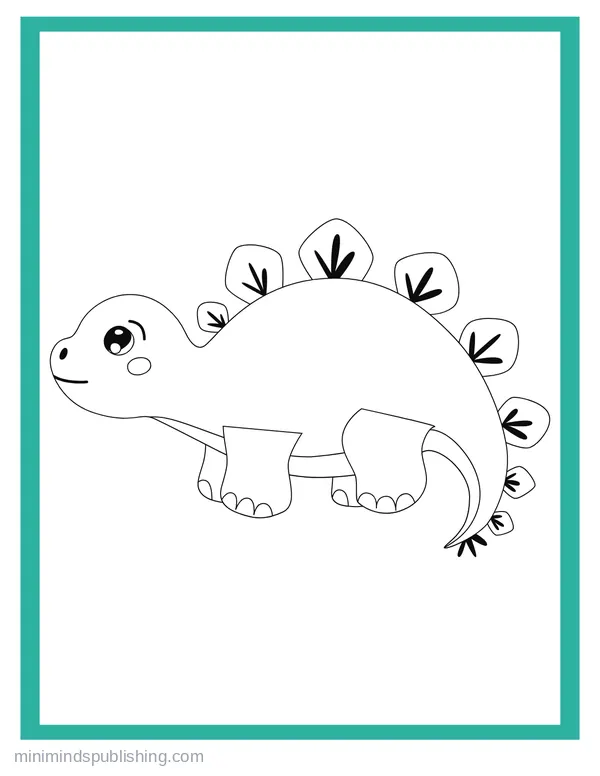 Cute Dinos 9 — free printable cute dinosaurs coloring page