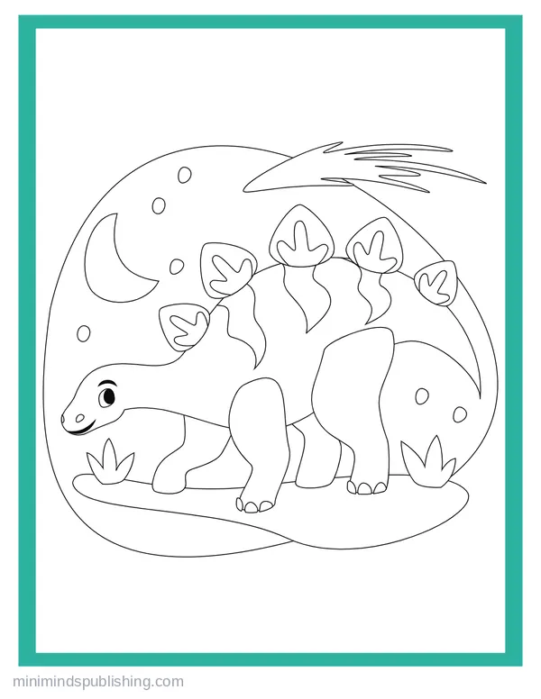 Cute Dinos 10 — free printable cute dinosaurs coloring page