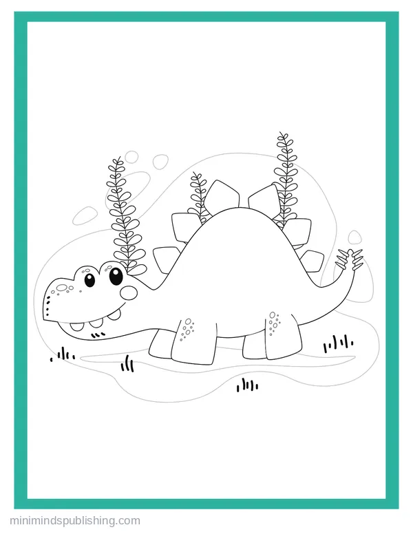 Cute Dinos 15 — free printable cute dinosaurs coloring page