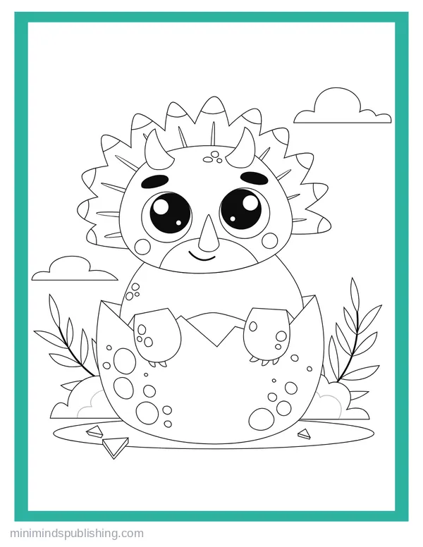 Cute Dinos 16 — free printable cute dinosaurs coloring page