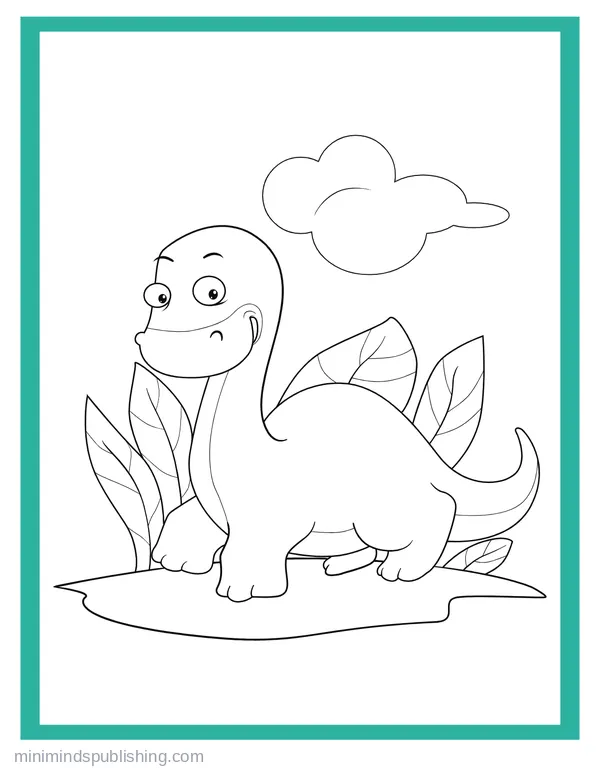 Cute Dinos 17 — free printable cute dinosaurs coloring page