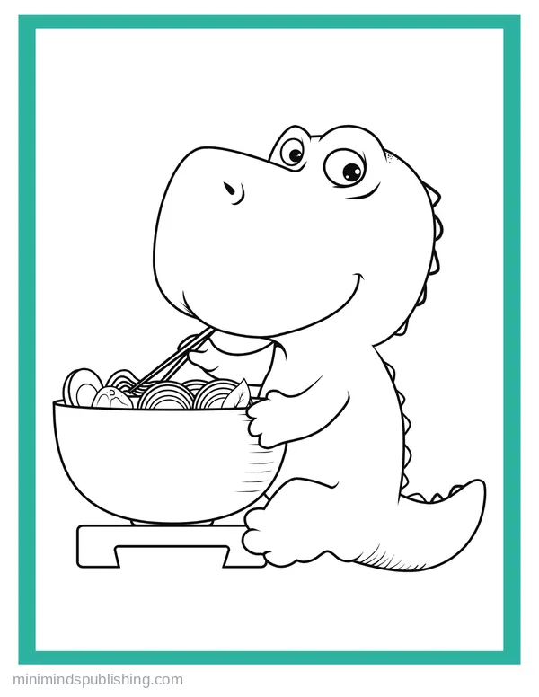 Cute Dinos 18 — free printable cute dinosaurs coloring page