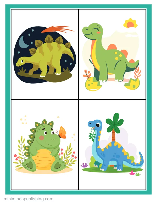 Cute Dinos 22 — free printable cute dinosaurs coloring page